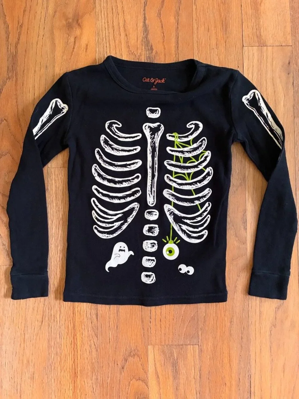 Cat & Jack Kids Skeleton Halloween Pajamas 2 Piece Set Size 6